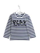 Comme Des Garçons Play Kids Striped Logo Print Sweatshirt