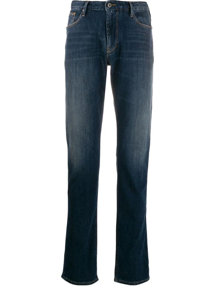 Emporio Armani Contrast Stitching Jeans - Blue