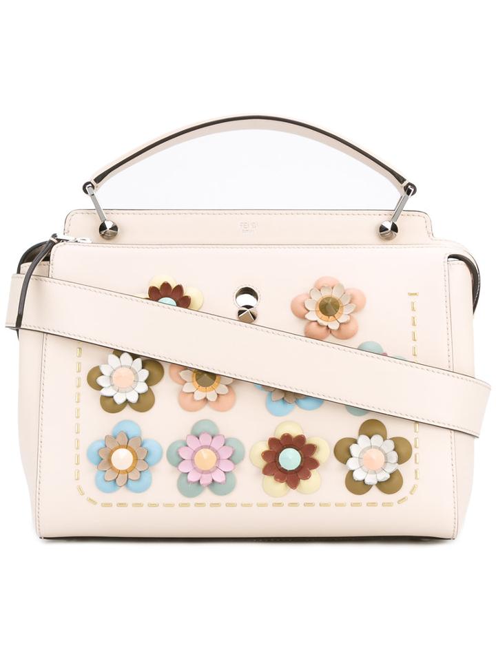 Fendi - Floral Embellished Tote - Women - Leather/metal - One Size, Women's, Nude/neutrals, Leather/metal