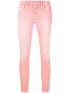 Closed Cropped Skinny Jeans - Pink & Purple