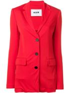 Msgm Long Loose Fit Blazer - Red