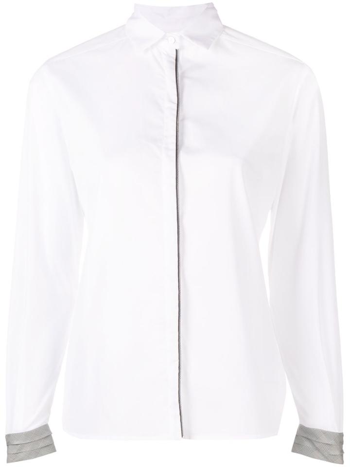Barba Contrast Trim Shirt - White