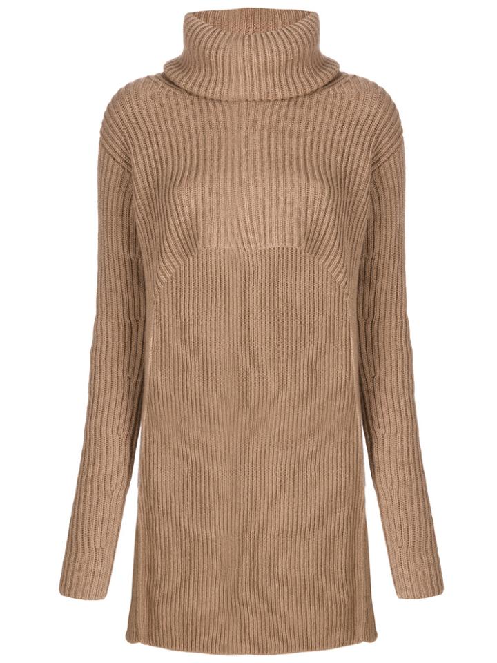 Balmain Asymmetric Turtleneck Knit - Brown