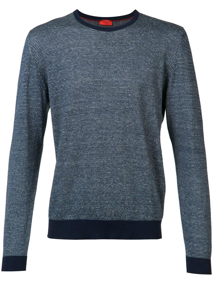 Isaia - Crew Neck Jumper - Men - Cotton/linen/flax - Xxl, Blue, Cotton/linen/flax