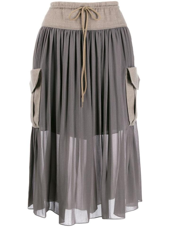 Chloé Cargo Pockets Midi Skirt - Grey