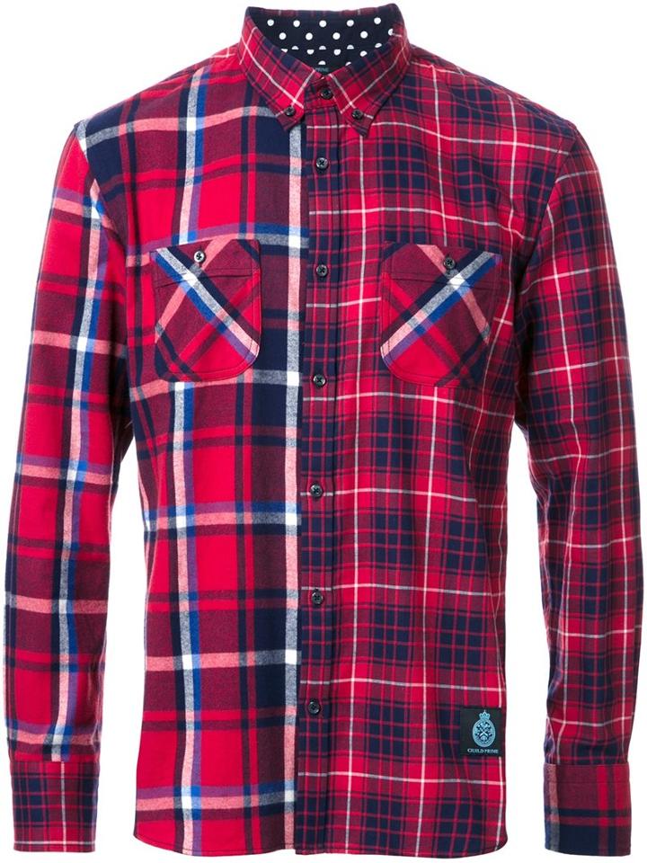 Guild Prime Three Star Plaid Shirt, Men's, Size: 3, Red, Cotton