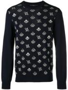 Billionaire Logo Print Sweater - Blue