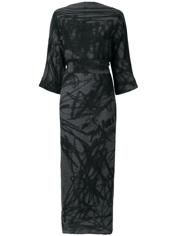 Daniela Gregis Scribble Printed Dress - Grey