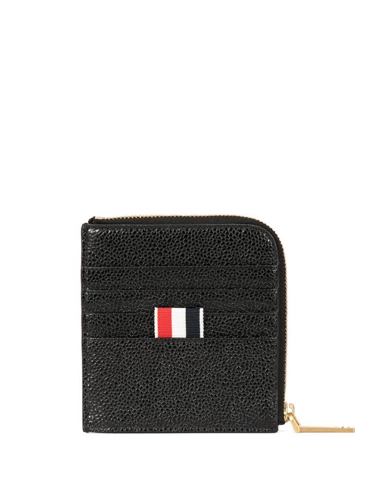 Thom Browne Paper Label Zip Wallet - Black