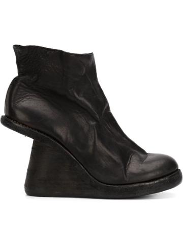 Guidi Asymmetric Wedge Boots - Black