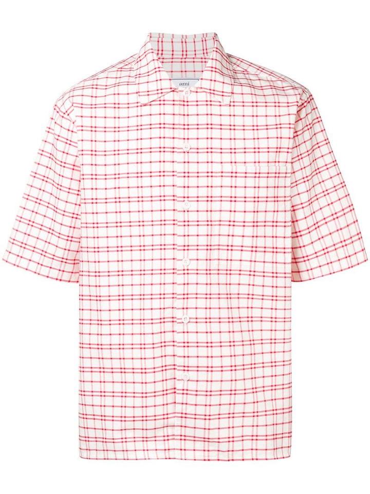 Ami Paris Camp Collar Shirt - Red
