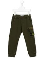 Stone Island Kids Cargo Pocket Track Pants, Boy's, Size: 12 Yrs, Green