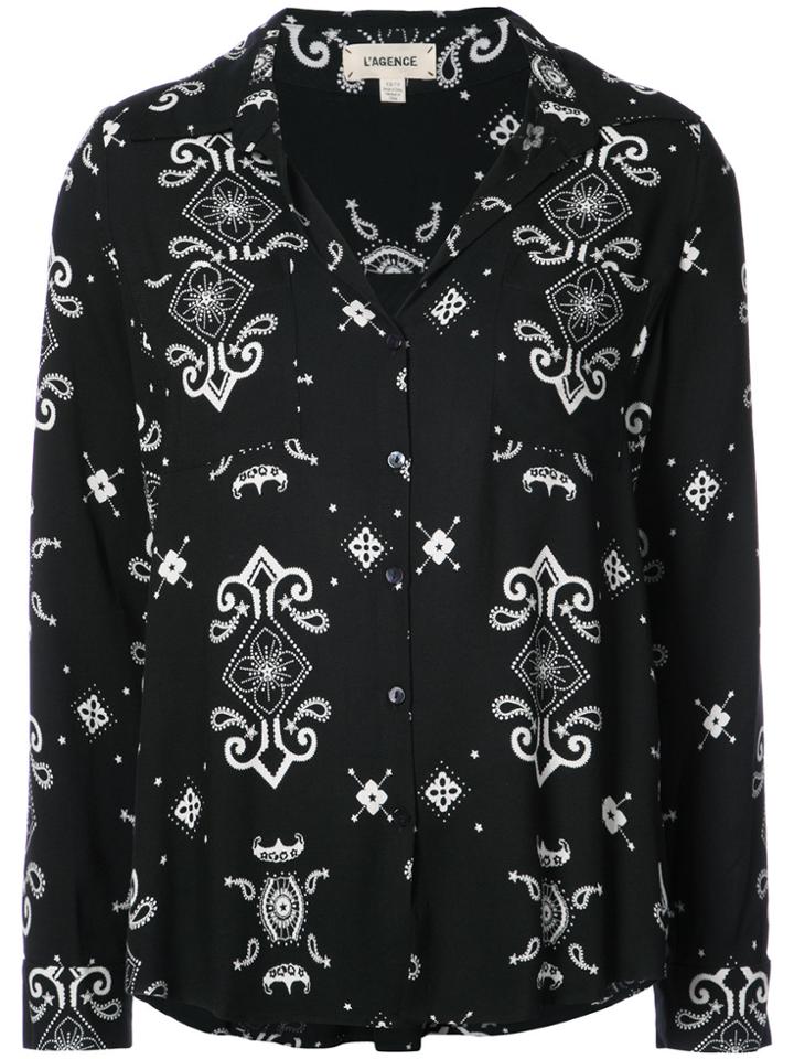 L'agence Patterned Blouse - Black