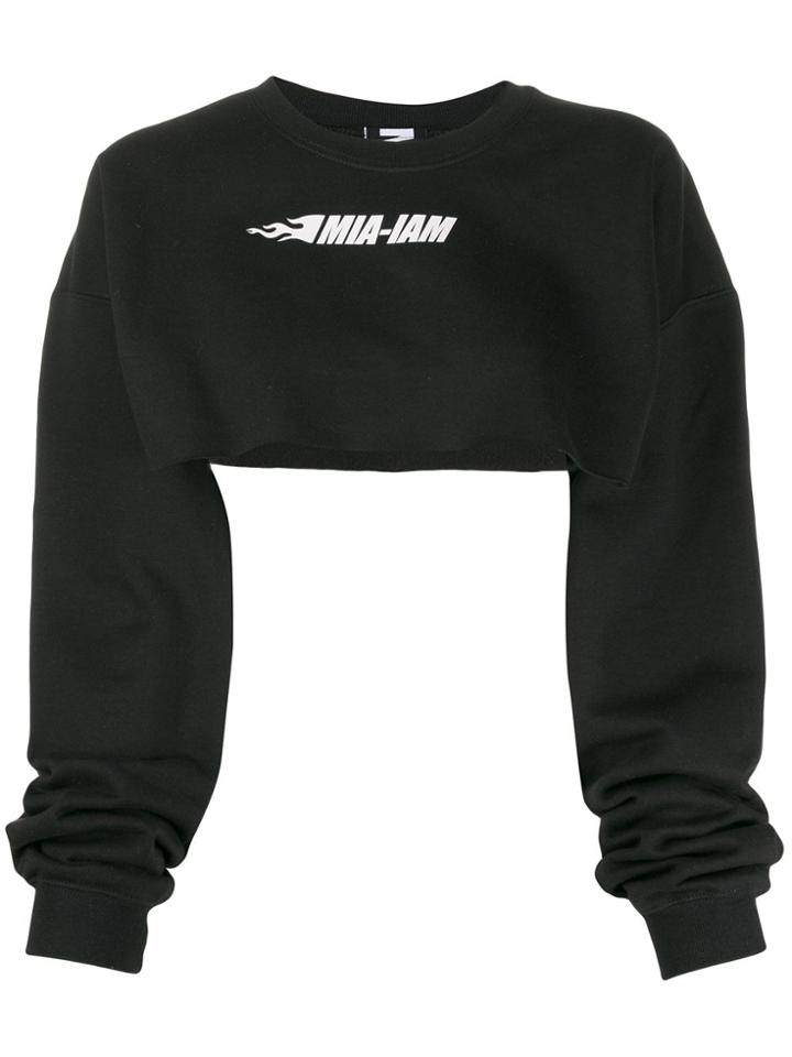 Mia-iam Puff Destroy 20 Cropped Sweatshirt - Black