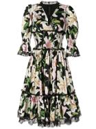 Dolce & Gabbana Lily Print Dress - Multicolour