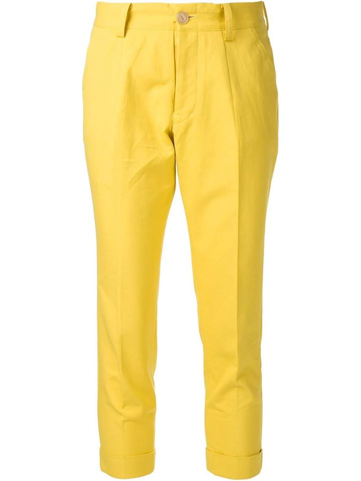 Arts & Science Cropped Trousers, Women's, Size: 1, Yellow/orange, Cotton