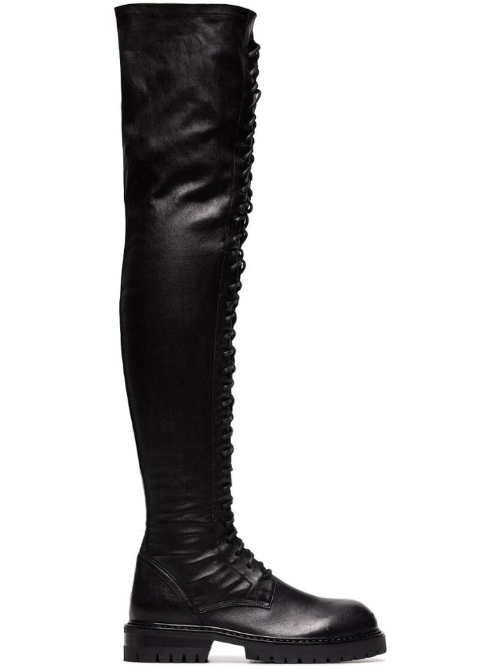 Ann Demeulemeester Knee-length Lace-up Boots - Black