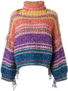 Maison Flaneur Colour Block Sweater - Pink & Purple