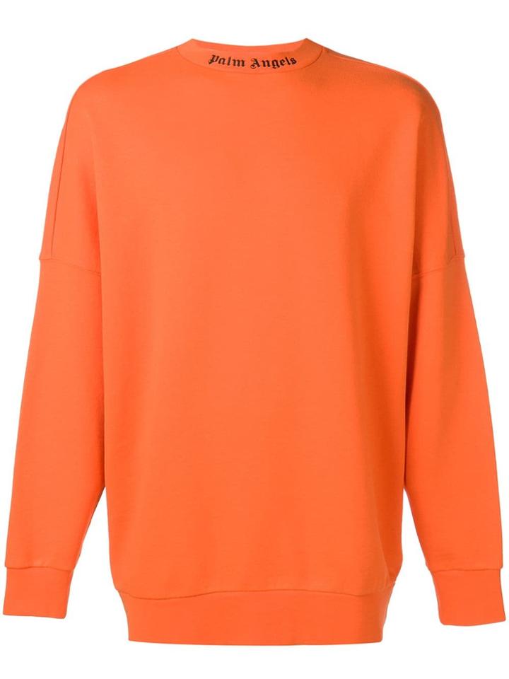 Palm Angels Logo Neck Sweatshirt - Orange
