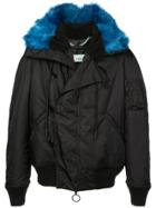 Off-white Faux Fur Trimmed Parka Coat - Black