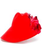 Gucci Floral Brim Hat, Women's, Size: Medium, Red, Rabbit Fur Felt