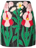 Gucci Floral Embroidered Skirt - Black