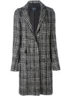 Lanvin Prince Of Wales Check Tweed Coat, Women's, Size: 44, Black, Silk/acrylic/viscose/wool