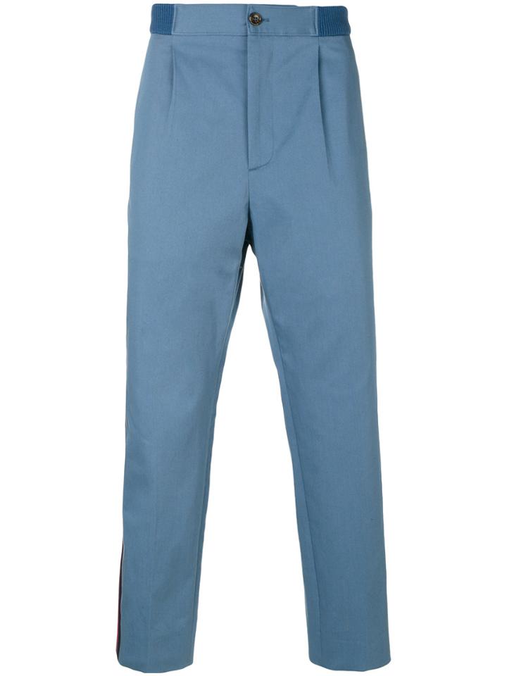 Gucci Web Cropped Trousers - Blue