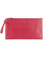 Furla Top Zip Pouch, Women's, Red, Leather