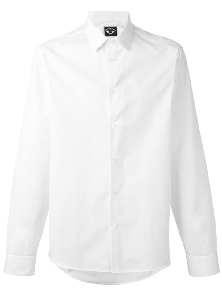 Kenzo Cutaway Collar Shirt, Men's, Size: 45, White, Cotton