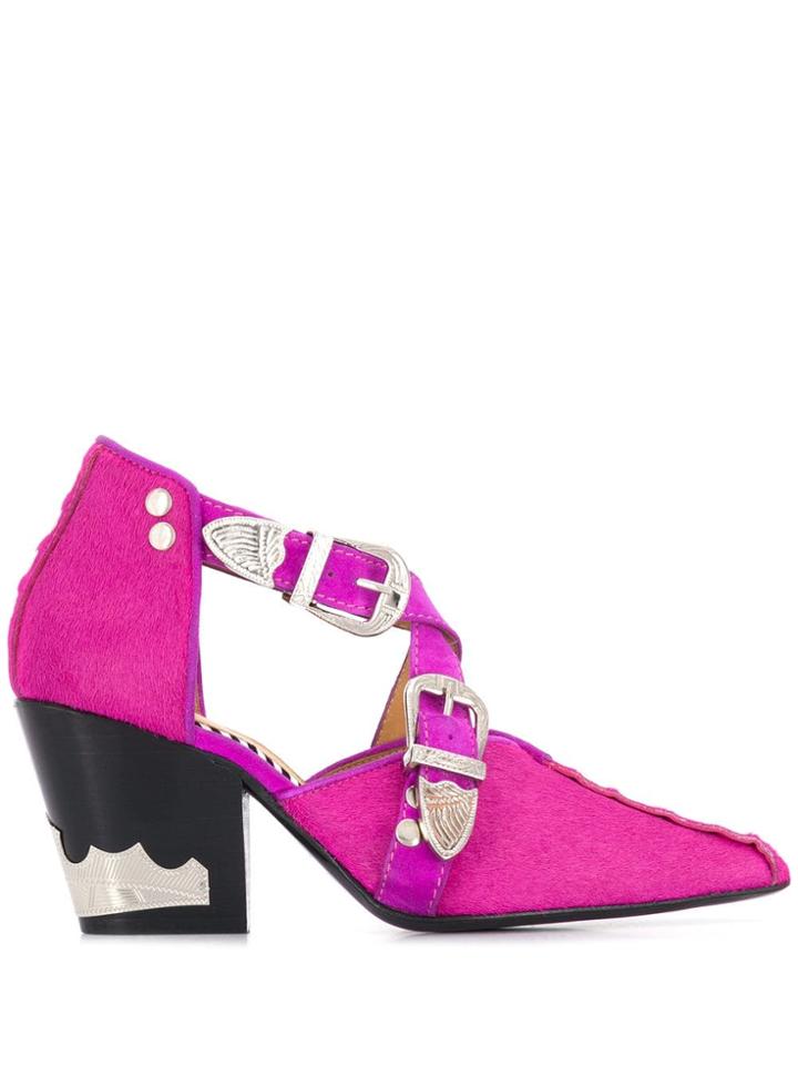 Toga Pulla Silver-tone Stud Pumps - Pink