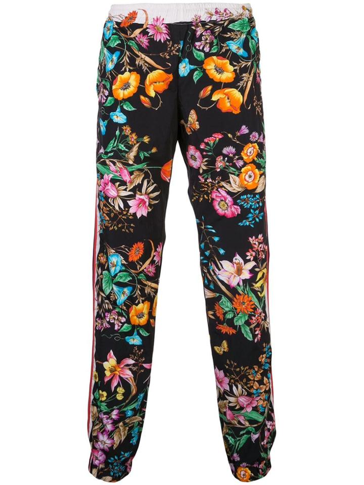 Gucci Floral Print Track Pants - Black