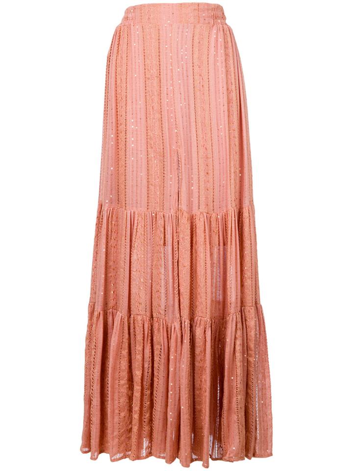 Sundress Flared Maxi Skirt - Pink & Purple