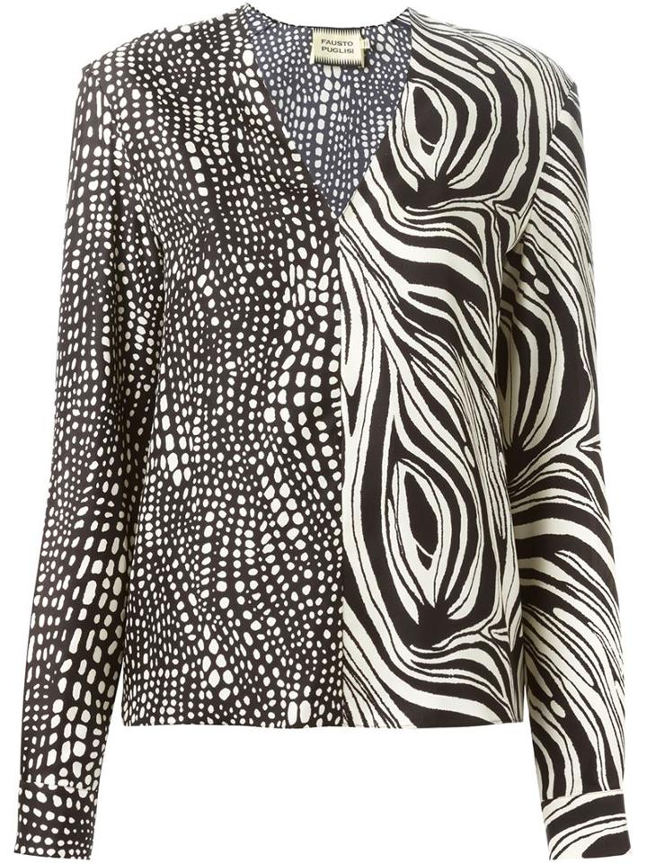 Fausto Puglisi Printed V-neck Blouse