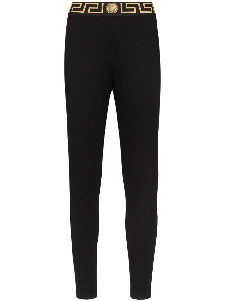 Versace Greek Key Band Leggings - Black