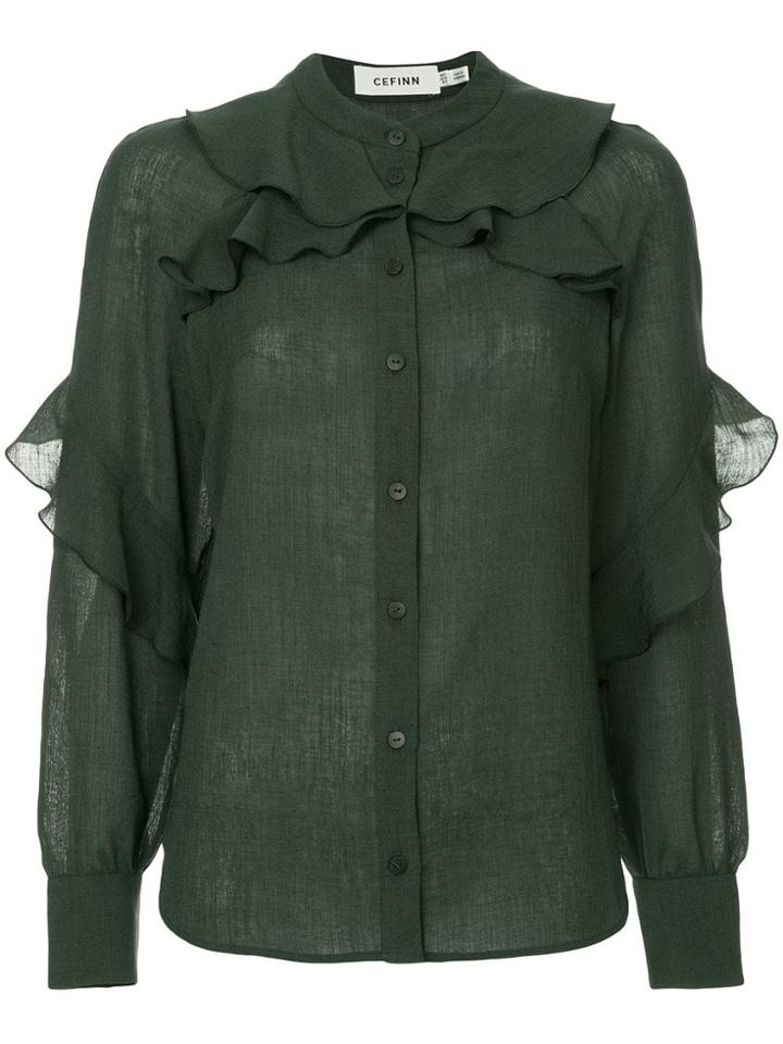 Cefinn Ruffled Blouse - Green
