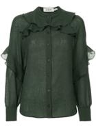 Cefinn Ruffled Blouse - Green