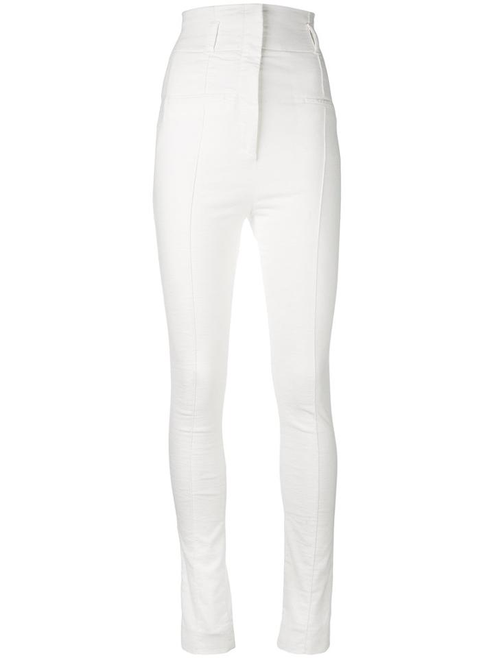 Haider Ackermann - Skinny Trousers - Women - Cotton/linen/flax/spandex/elastane - 36, White, Cotton/linen/flax/spandex/elastane