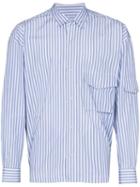 Martine Rose Striped Multi-pocket Shirt - Blue