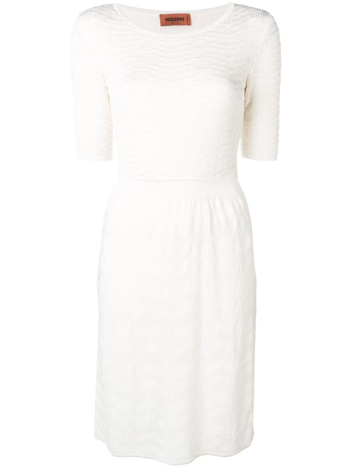 Missoni Knitted Ribbed Dress - White