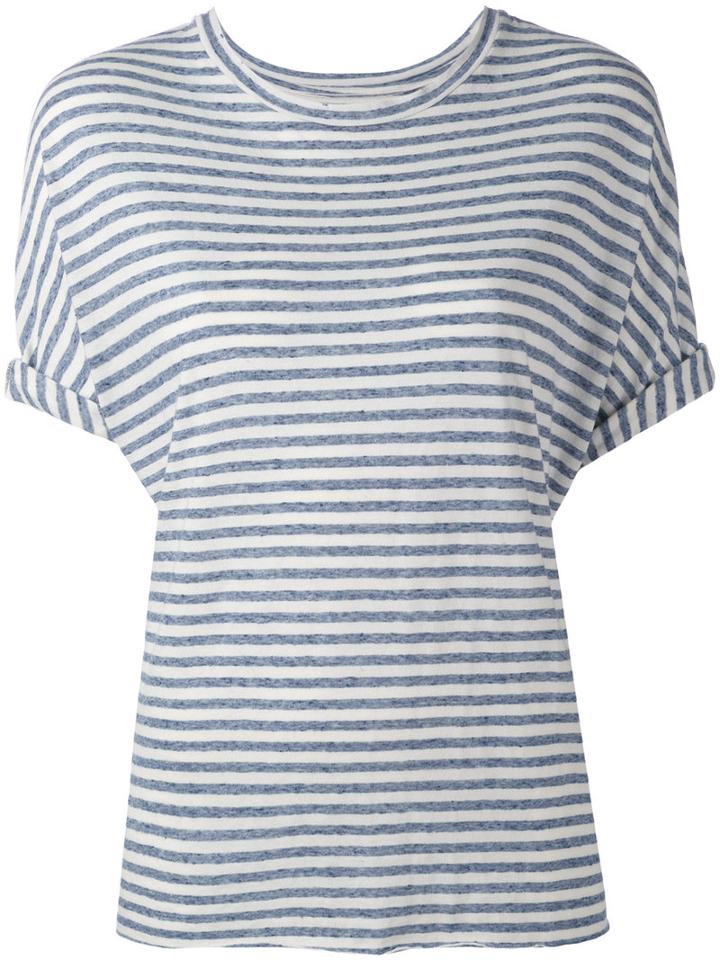 Current/elliott - Striped T-shirt - Women - Cotton/polyester/rayon - 1, Blue, Cotton/polyester/rayon