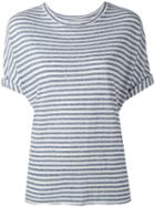 Current/elliott - Striped T-shirt - Women - Cotton/polyester/rayon - 1, Blue, Cotton/polyester/rayon