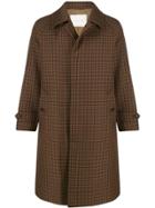 Mackintosh Houndstooth Single Breasted Coat - Brown