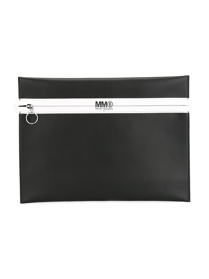 Mm6 Maison Margiela Zipped Clutch, Women's, Black, Polyester/polyurethane