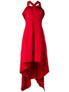 Twin-set - High-low Dress - Women - Linen/flax/acetate/viscose - 40, Red, Linen/flax/acetate/viscose