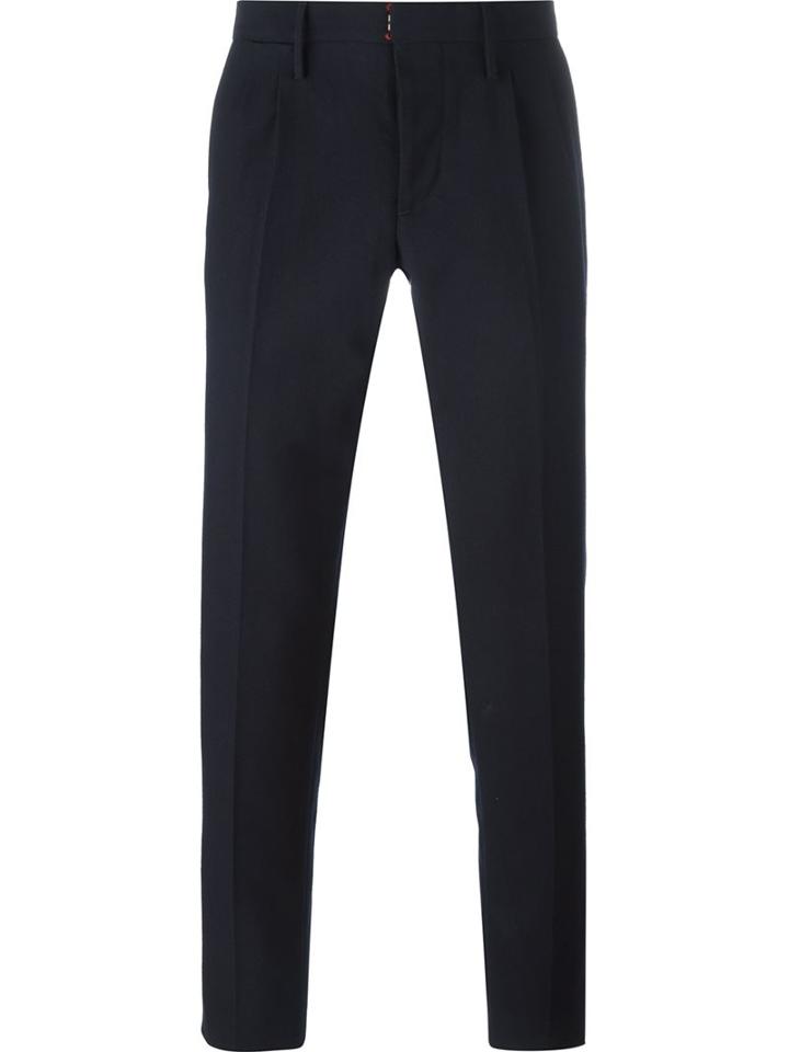 Incotex Tailored Trousers, Men's, Size: 48, Blue, Cotton/wool