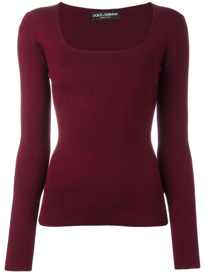 Dolce & Gabbana Ribbed Jumper, Women's, Size: 40, Red, Silk/cashmere
