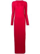 Barrie Long Knitted Slit Dress - Red