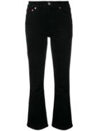 Re/done Mid Rise Kick Flare Jeans - Black