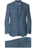 Corneliani Plaid Single Breasted Suit - Blue